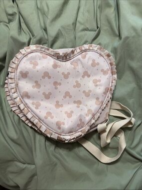 Heart-Shaped Pink Mickey Print Backpack